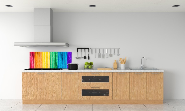 Rivestimento parete cucina con strisce colorate