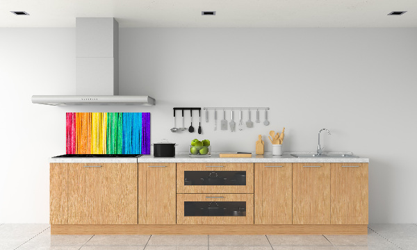 Rivestimento parete cucina con strisce colorate