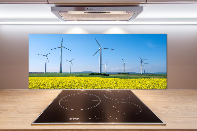 Rivestimento parete cucina con decorazione di mulini a vento nel campo