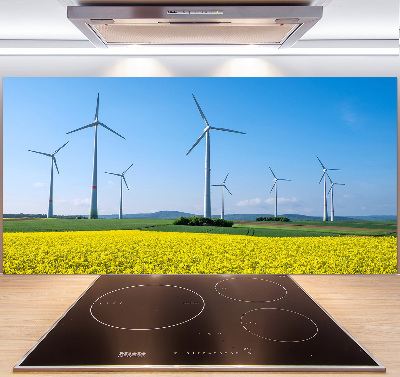 Rivestimento parete cucina con decorazione di mulini a vento nel campo