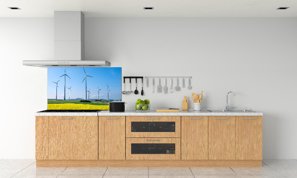 Rivestimento parete cucina con decorazione di mulini a vento nel campo