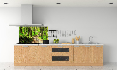 Pannello paraschizzi cucina con stampa 'Sentiero nella foresta'