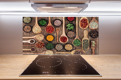 Rivestimento parete cucina con motivo di spezie ed erbe aromatiche