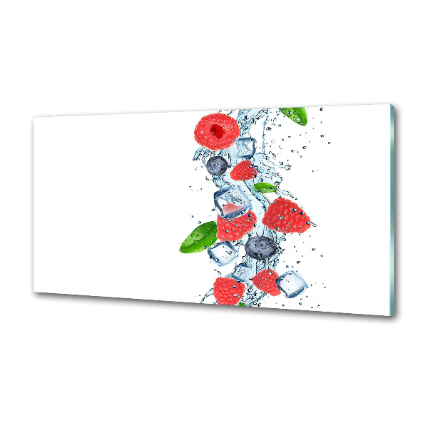 Pannello paraschizzi cucina con motivo frutti di bosco e ghiaccio