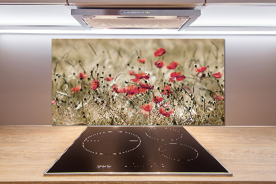 Pannello retrocucina con motivo papaveri