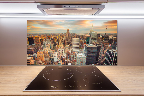 Rivestimento parete cucina con stampa panoramica a volo d'uccello di New York
