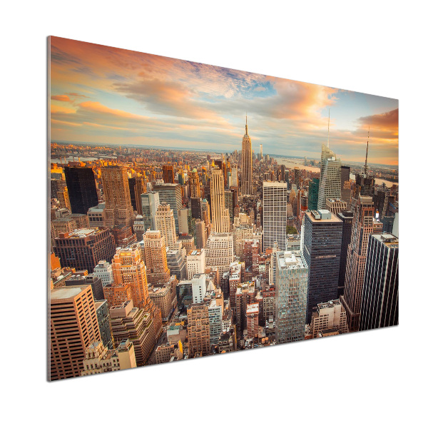 Rivestimento parete cucina con stampa panoramica a volo d'uccello di New York