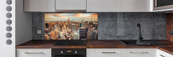 Rivestimento parete cucina con stampa panoramica a volo d'uccello di New York