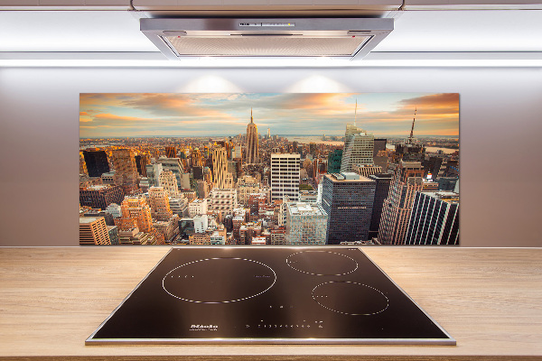 Rivestimento parete cucina con stampa panoramica a volo d'uccello di New York