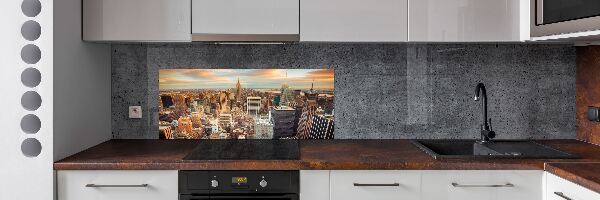 Rivestimento parete cucina con stampa panoramica a volo d'uccello di New York