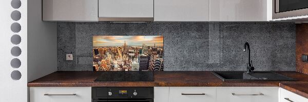 Rivestimento parete cucina con stampa panoramica a volo d'uccello di New York