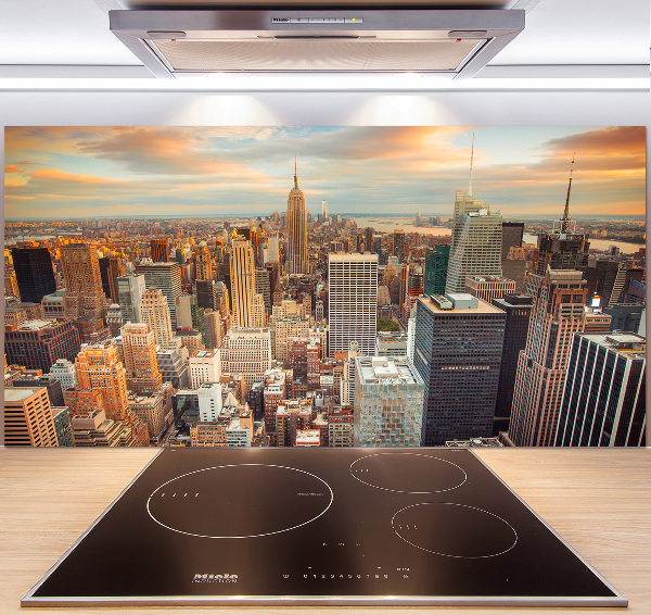 Rivestimento parete cucina con stampa panoramica a volo d'uccello di New York