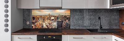 Rivestimento parete cucina con stampa panoramica a volo d'uccello di New York