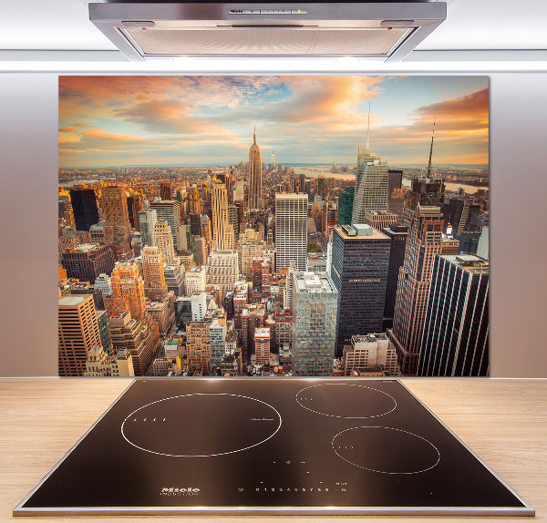 Rivestimento parete cucina con stampa panoramica a volo d'uccello di New York