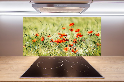 Pannello retrocucina con motivo di papaveri
