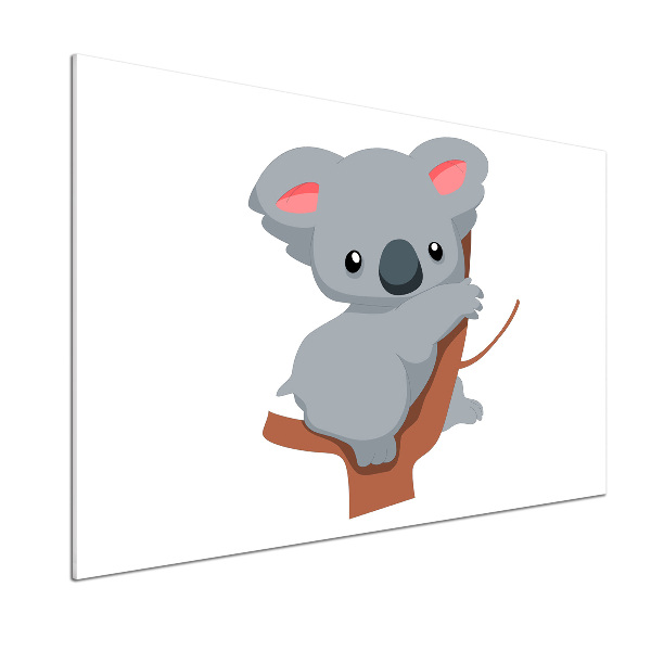 Rivestimento parete cucina con stampa di un koala su un albero