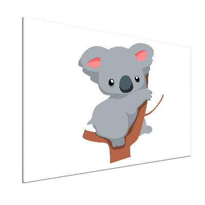 Rivestimento parete cucina con stampa di un koala su un albero