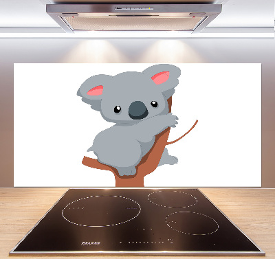 Rivestimento parete cucina con stampa di un koala su un albero