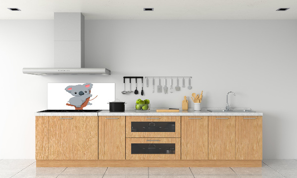 Rivestimento parete cucina con stampa di un koala su un albero