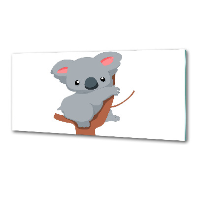 Rivestimento parete cucina con stampa di un koala su un albero