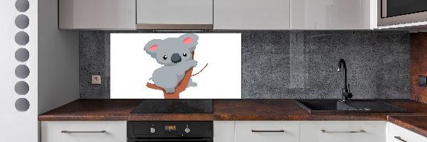 Rivestimento parete cucina con stampa di un koala su un albero