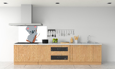 Rivestimento parete cucina con stampa di un koala su un albero