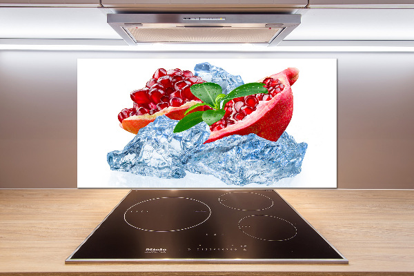 Rivestimento parete cucina con motivo melograno color ghiaccio