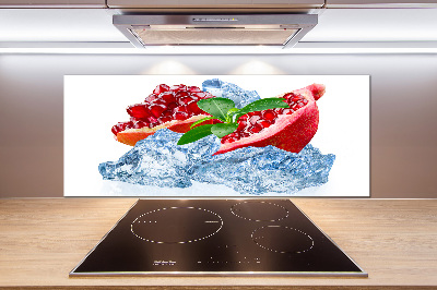 Rivestimento parete cucina con motivo melograno color ghiaccio