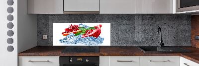 Rivestimento parete cucina con motivo melograno color ghiaccio