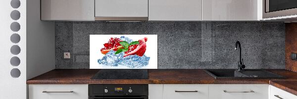 Rivestimento parete cucina con motivo melograno color ghiaccio