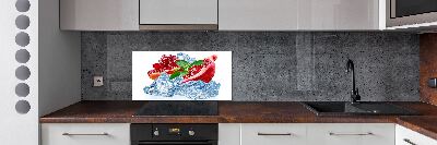 Rivestimento parete cucina con motivo melograno color ghiaccio