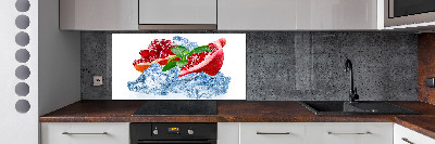 Rivestimento parete cucina con motivo melograno color ghiaccio