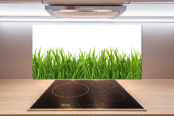 Rivestimento parete cucina con motivo a erba