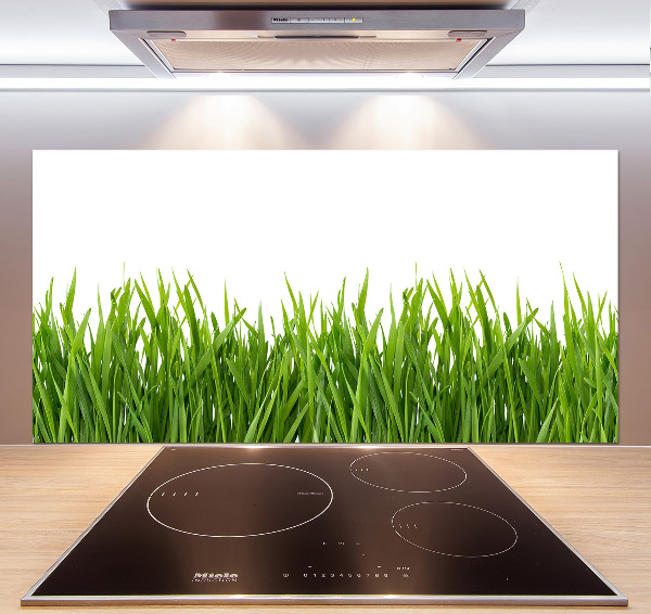 Rivestimento parete cucina con motivo a erba