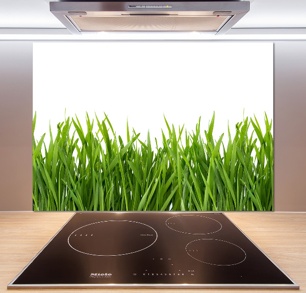 Rivestimento parete cucina con motivo a erba