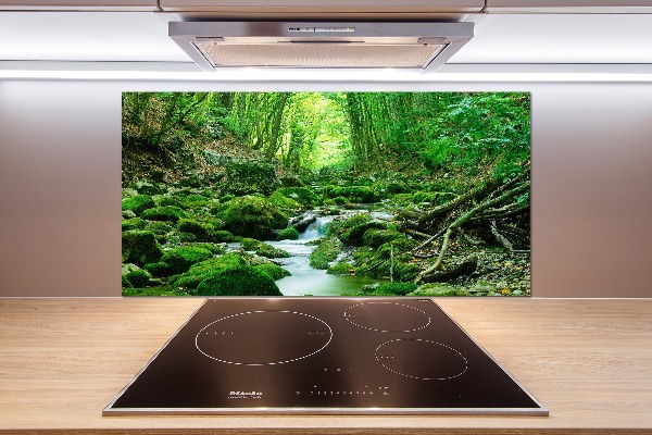 Pannello paraschizzi cucina con motivo «Un ruscello nella foresta