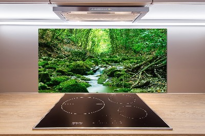 Pannello paraschizzi cucina con motivo «Un ruscello nella foresta