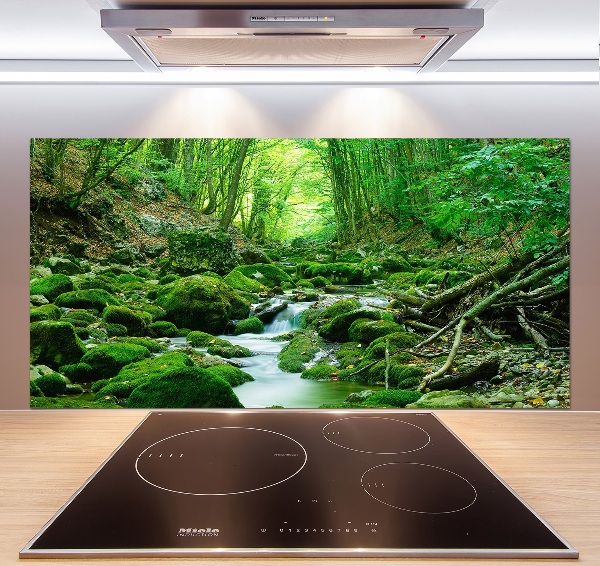 Pannello paraschizzi cucina con motivo «Un ruscello nella foresta