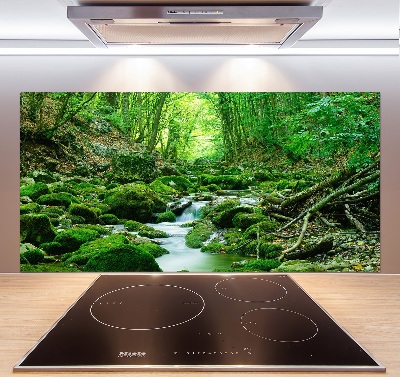 Pannello paraschizzi cucina con motivo «Un ruscello nella foresta