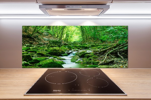 Pannello paraschizzi cucina con motivo «Un ruscello nella foresta
