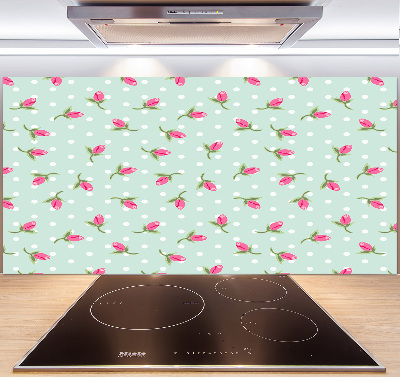 Pannello paraschizzi cucina con motivo a rose