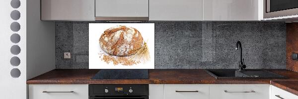 Pannello retrocucina con stampa decorativa a tema pane e grano