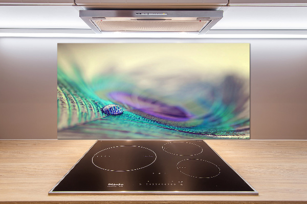 Pannello paraschizzi cucina con motivo «Una goccia su una piuma»