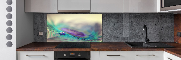 Pannello paraschizzi cucina con motivo «Una goccia su una piuma»