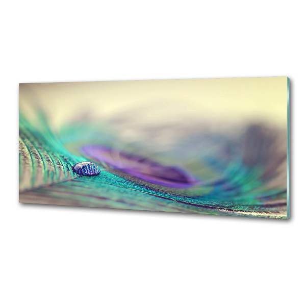 Pannello paraschizzi cucina con motivo «Una goccia su una piuma»