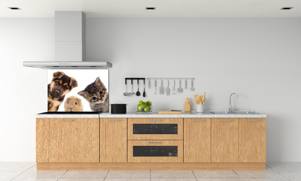 Rivestimento parete cucina con motivo a tema animali domestici