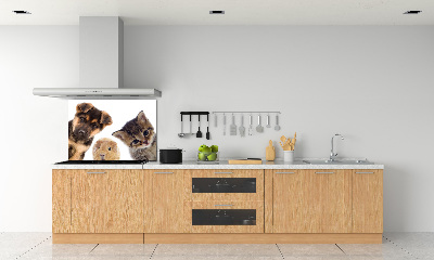 Rivestimento parete cucina con motivo a tema animali domestici