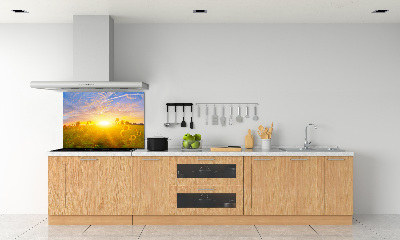 Pannello retrocucina con stampa raffigurante un campo di girasoli