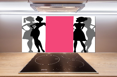 Pannello retrocucina con silhouette femminili