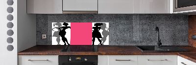 Pannello retrocucina con silhouette femminili